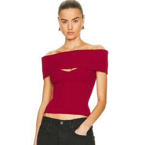 GRLFRND Crystal Knit Top in Red Size Small